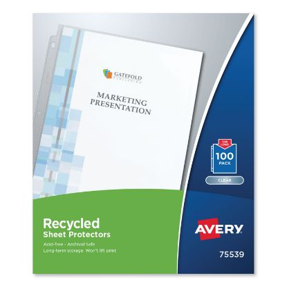 Picture of Avery® Recycled Economy Weight Clear and Semi Clear Sheet Protector