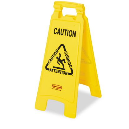 Picture of Rubbermaid® Commercial Multilingual "Caution" Floor Sign
