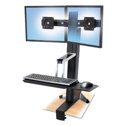 Picture of WorkFit-S Sit-Stand Workstation without Worksurface, Dual, Aluminum/Black