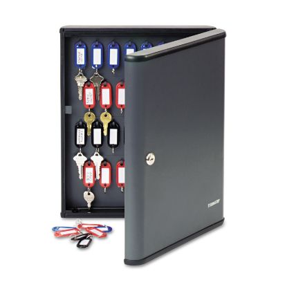 Picture of Security Key Cabinets, 60-Key, Steel, Charcoal Gray, 12 x 2 3/8 x 14 3/4