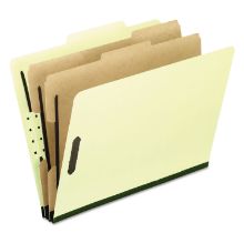 Picture of Four-, Six-, and Eight-Section Pressboard Classification Folders, 2 Dividers, Embedded Fasteners, Letter, Light Green, 10/Box
