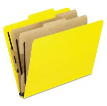 Picture of Six-Section Colored Classification Folders, 2 Dividers, Letter Size, Yellow, 10/Box