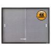 Picture of Enclosed Bulletin Board, Fabric/Cork/Glass, 48 x 36, Gray, Aluminum Frame