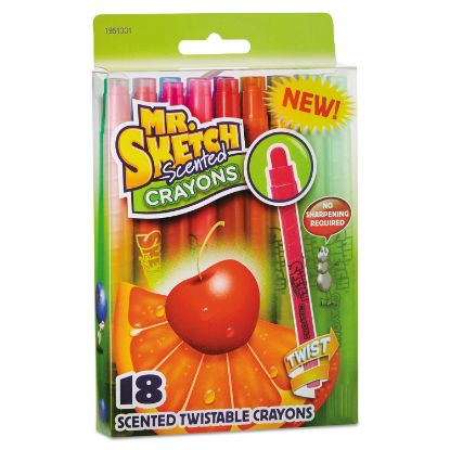Picture of Scented Wax Crayons, Assorted, 18/Pack