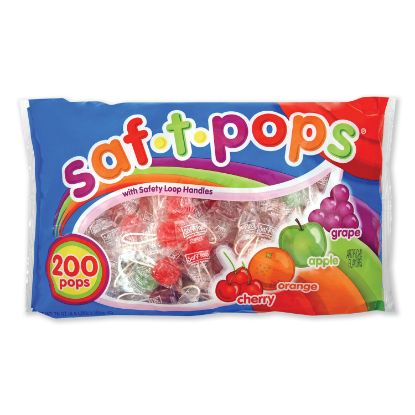 Picture of Saf-T-Pops, Assorted Flavors, Individually Wrapped, 200/Pack